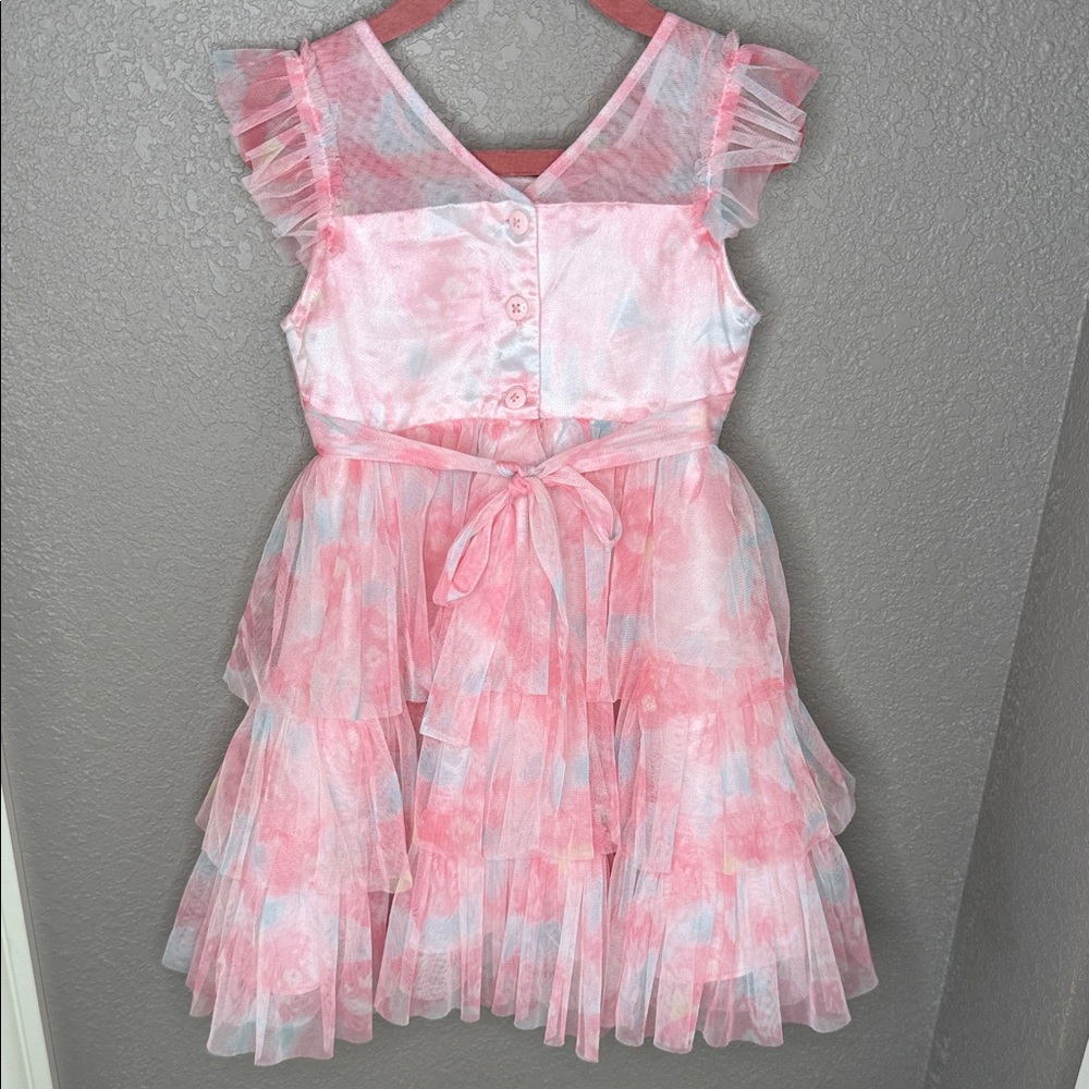 Pink Ruffled Kids Dress - Picture 3 of 3